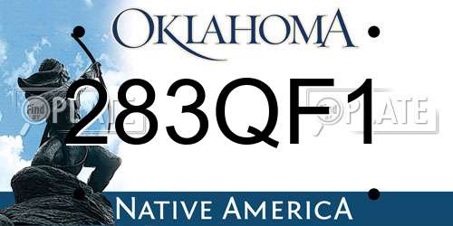 283QF1 Oklahoma License Plate