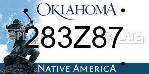 283Z87 Oklahoma License Plate
