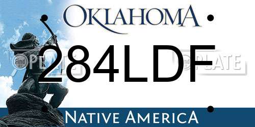 284LDF Oklahoma License Plate