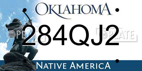 284QJ2 Oklahoma License Plate