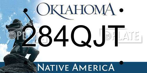 284QJT Oklahoma License Plate
