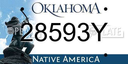 28593Y Oklahoma License Plate