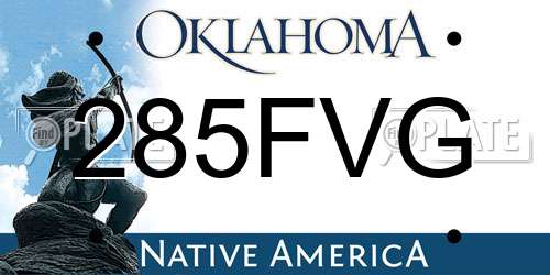 285FVG Oklahoma License Plate