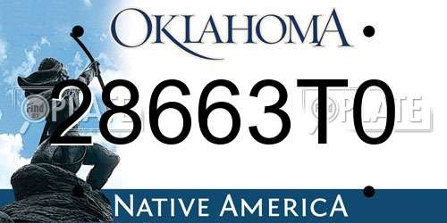 28663T0 Oklahoma License Plate