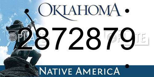2872879 Oklahoma License Plate