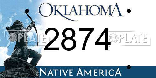 2874 Oklahoma License Plate