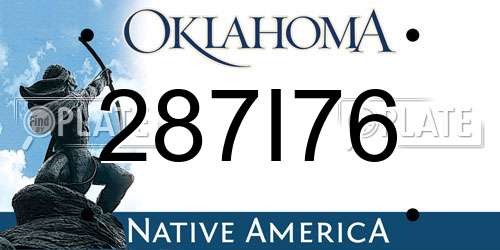 287I76 Oklahoma License Plate