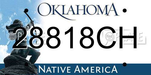28818CH Oklahoma License Plate
