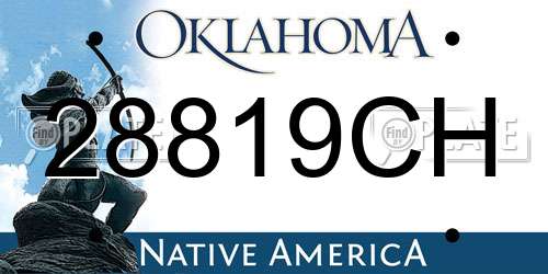 28819CH Oklahoma License Plate