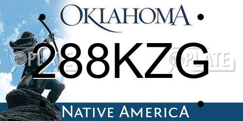 288KZG Oklahoma License Plate
