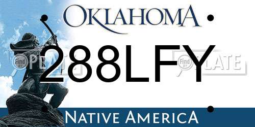 288LFY Oklahoma License Plate