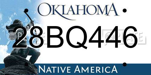 28BQ446 Oklahoma License Plate