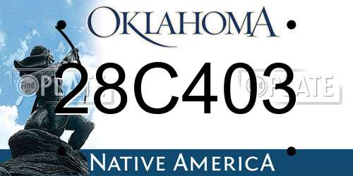 28C403 Oklahoma License Plate