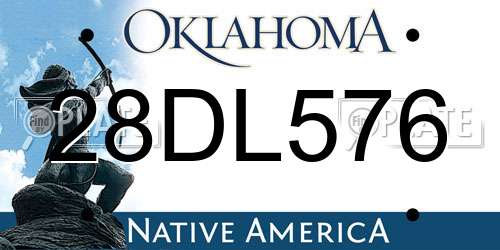 28DL576 Oklahoma License Plate