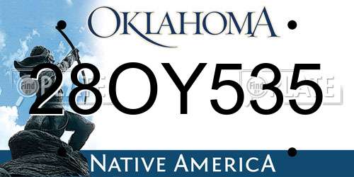 28OY535 Oklahoma License Plate