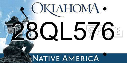28QL576 Oklahoma License Plate