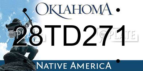 28TD271 Oklahoma License Plate