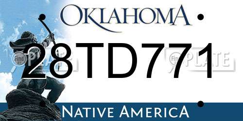 28TD771 Oklahoma License Plate