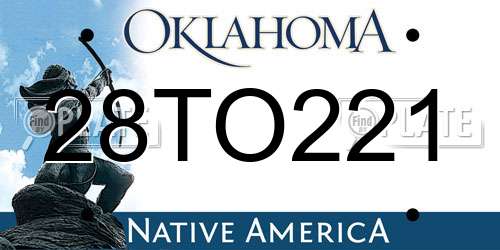 28TO221 Oklahoma License Plate