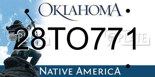 28TO771 Oklahoma License Plate