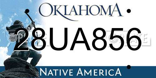 28UA856 Oklahoma License Plate