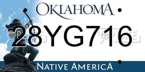 28YG716 Oklahoma License Plate