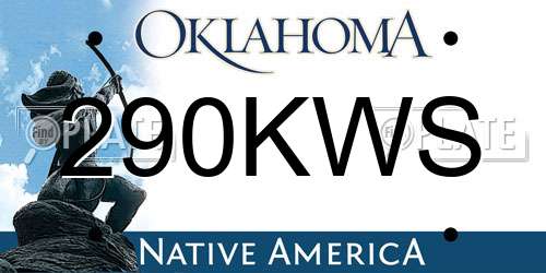 290KWS Oklahoma License Plate