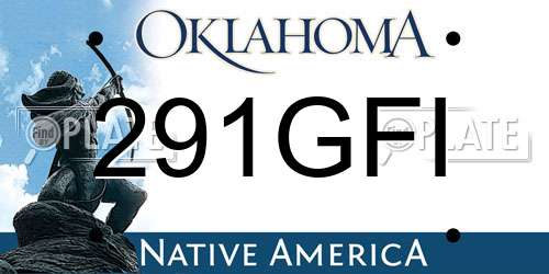 291GFI Oklahoma License Plate