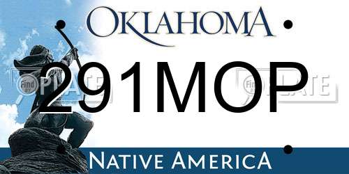 291MOP Oklahoma License Plate