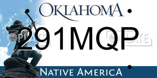 291MQP Oklahoma License Plate