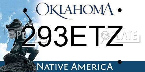 293ETZ Oklahoma License Plate