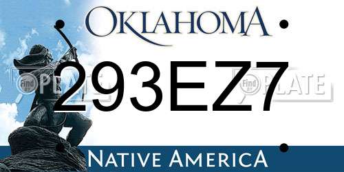 293EZ7 Oklahoma License Plate