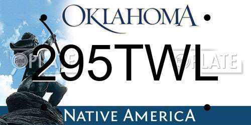 295TWL Oklahoma License Plate