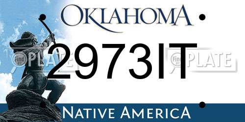 2973IT Oklahoma License Plate