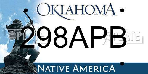 298APB Oklahoma License Plate