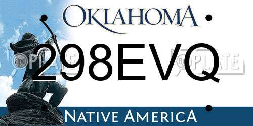 298EVQ Oklahoma License Plate