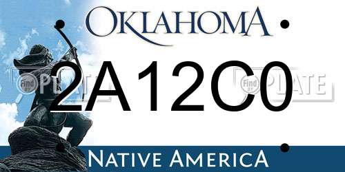 2A12C0 Oklahoma License Plate