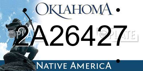 2A26427 Oklahoma License Plate