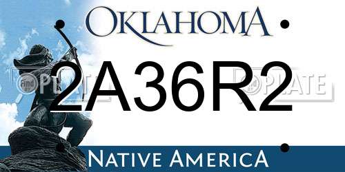 2A36R2 Oklahoma License Plate