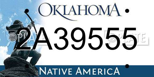 2A39555 Oklahoma License Plate