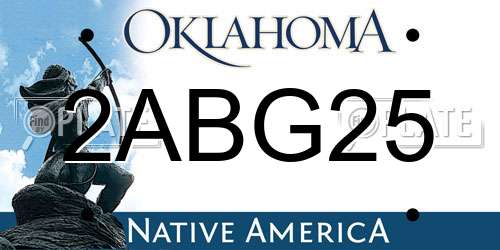 2ABG25 Oklahoma License Plate