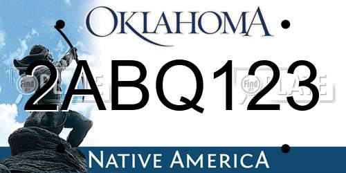 2ABQ123 Oklahoma License Plate
