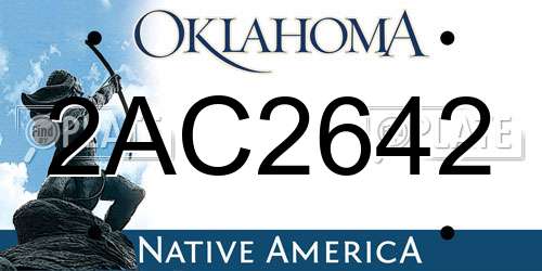 2AC2642 Oklahoma License Plate