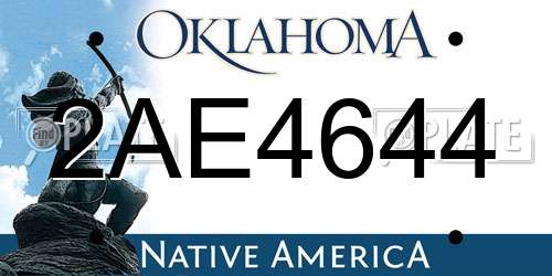 2AE4644 Oklahoma License Plate
