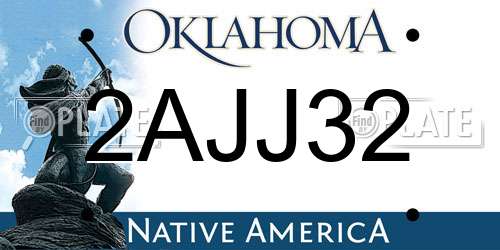 2AJJ32 Oklahoma License Plate