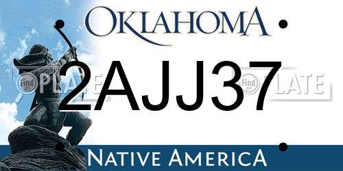 2AJJ37 Oklahoma License Plate