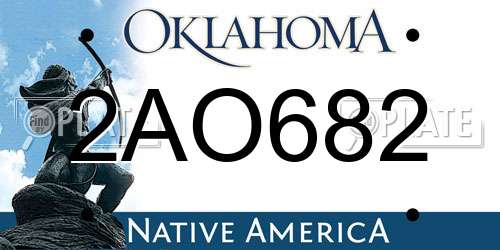 2AO682 Oklahoma License Plate