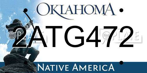 2ATG472 Oklahoma License Plate
