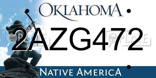 2AZG472 Oklahoma License Plate