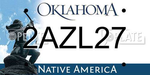 2AZL27 Oklahoma License Plate